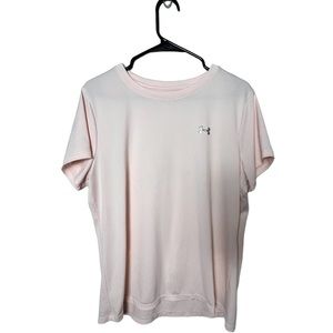 Under Armour Blush Pink Waffle Knit Textured Loose Fit Short Sleeve Tee Size XL